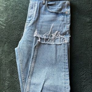 Zara Distressed Straight Jeans